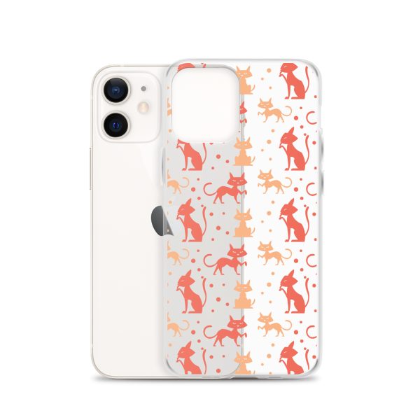 Cat Silhouettes Seamless iPhone Clear Case