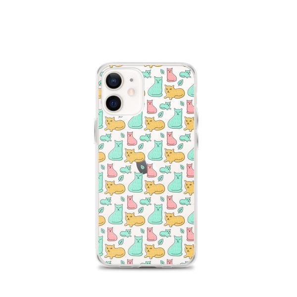 clear-case-for-iphone-iphone-12-mini-case-on-phone-6a1d6df612ff6.jpg Cat Cute Colorful iPhone Clear Case