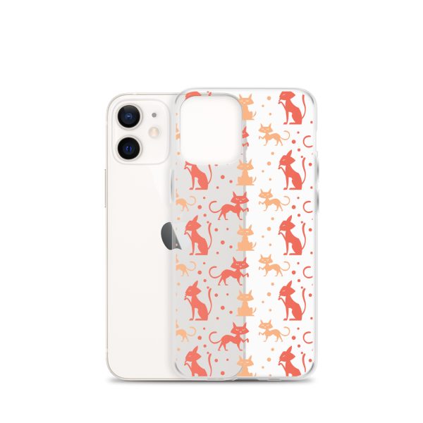 Cat Silhouettes Seamless iPhone Clear Case