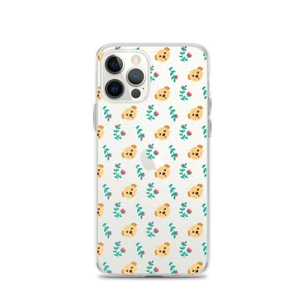 clear-case-for-iphone-iphone-12-pro-case-on-phone-6a1d6bd25acb5.jpg Dogs and Flowers iPhone Clear Case