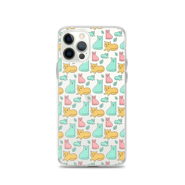 clear-case-for-iphone-iphone-12-pro-case-on-phone-6a1d6df613317.jpg Cat Cute Colorful iPhone Clear Case