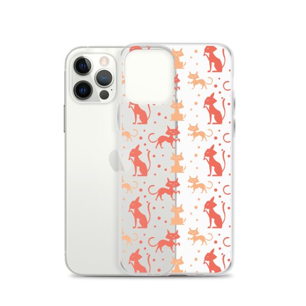 Cat Silhouettes Seamless iPhone Clear Case