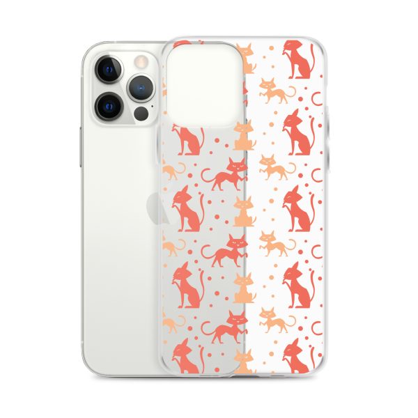 Cat Silhouettes Seamless iPhone Clear Case