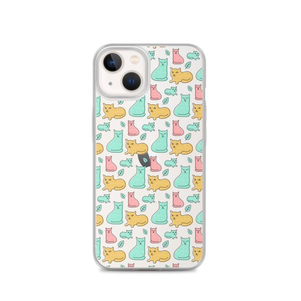 clear-case-for-iphone-iphone-13-case-on-phone-6a1d6df613ad1.jpg Cat Cute Colorful iPhone Clear Case