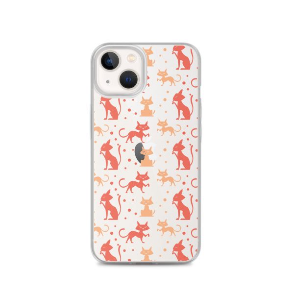 Cat Silhouettes Seamless iPhone Clear Case