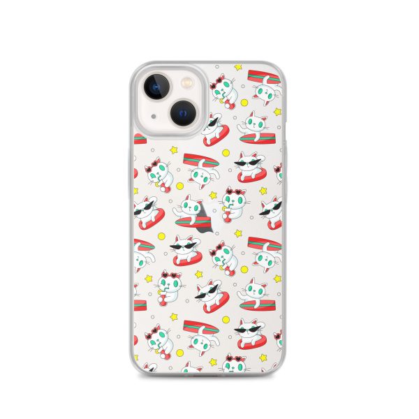 clear-case-for-iphone-iphone-13-case-on-phone-6a1d6f6a9eaf4.jpg Cat Surfing iPhone Clear Case