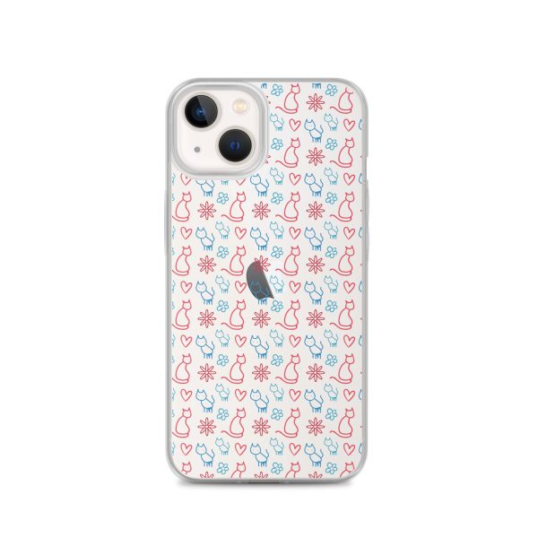 clear-case-for-iphone-iphone-13-case-on-phone-6a1d6fc0b0834-1.jpg Cats and Flowers iPhone Clear Case