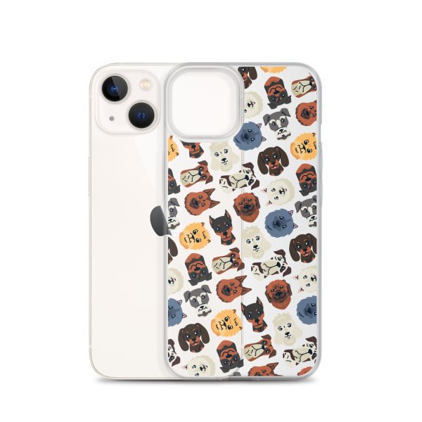Dog Heads Seamless iPhone Clear Case
