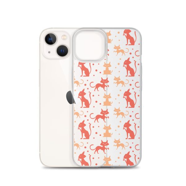 Cat Silhouettes Seamless iPhone Clear Case