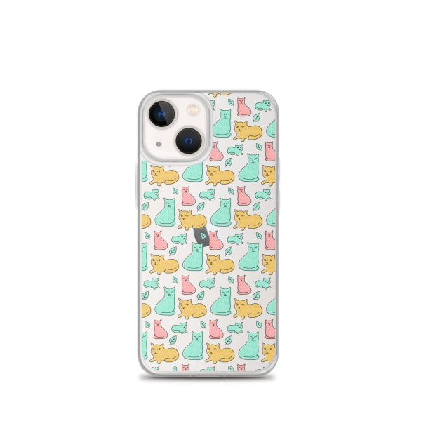 clear-case-for-iphone-iphone-13-mini-case-on-phone-6a1d6df613625.jpg Cat Cute Colorful iPhone Clear Case