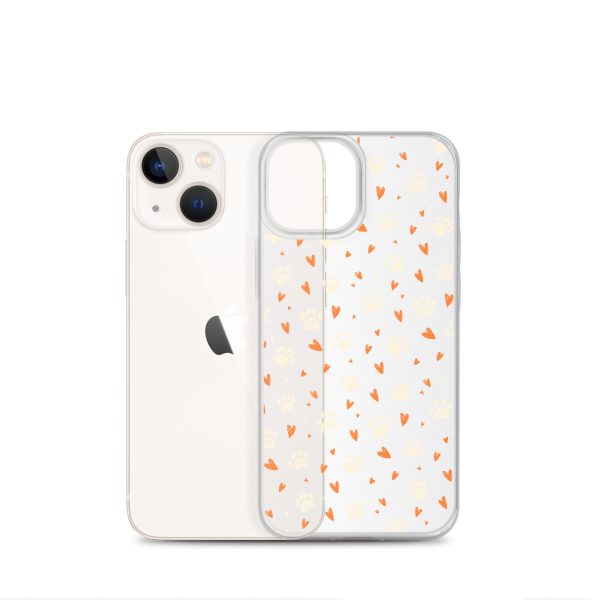 Paws Prints Hearts iPhone Clear Case