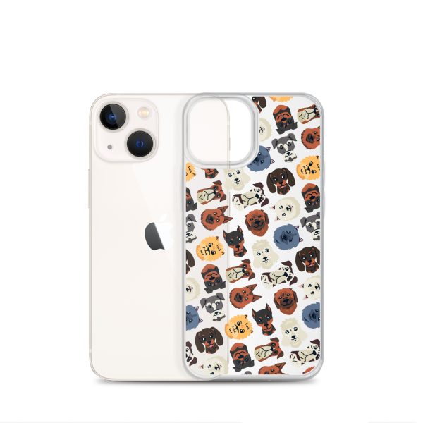Dog Heads Seamless iPhone Clear Case