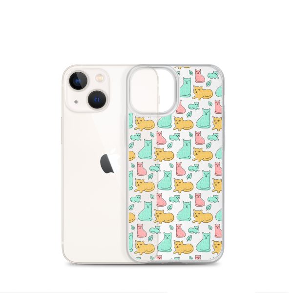 clear-case-for-iphone-iphone-13-mini-case-with-phone-6a1d6df6136b0.jpg Cat Cute Colorful iPhone Clear Case