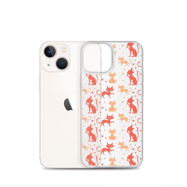 Cat Silhouettes Seamless iPhone Clear Case