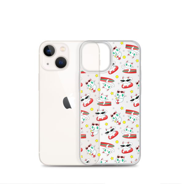 clear-case-for-iphone-iphone-13-mini-case-with-phone-6a1d6f6a9e6f1.jpg Cat Surfing iPhone Clear Case