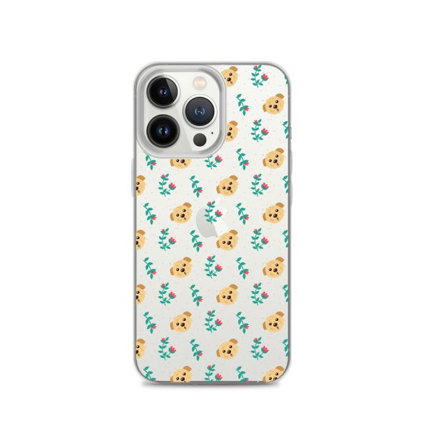 clear-case-for-iphone-iphone-13-pro-case-on-phone-6a1d6bd25b120.jpg Dogs and Flowers iPhone Clear Case