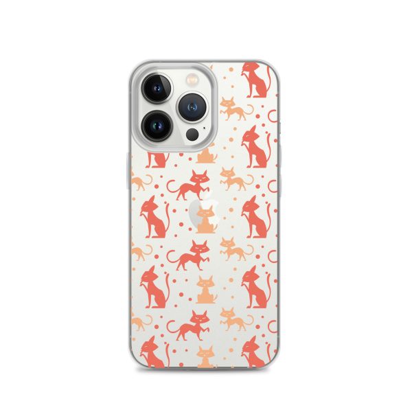 Cat Silhouettes Seamless iPhone Clear Case