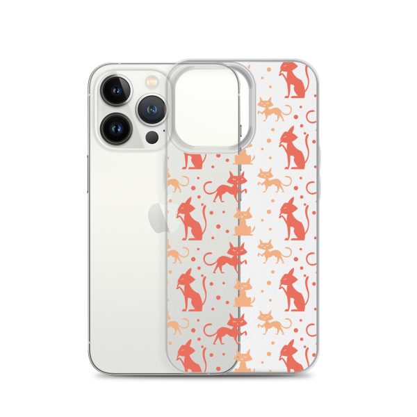 Cat Silhouettes Seamless iPhone Clear Case