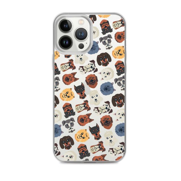 Dog Heads Seamless iPhone Clear Case