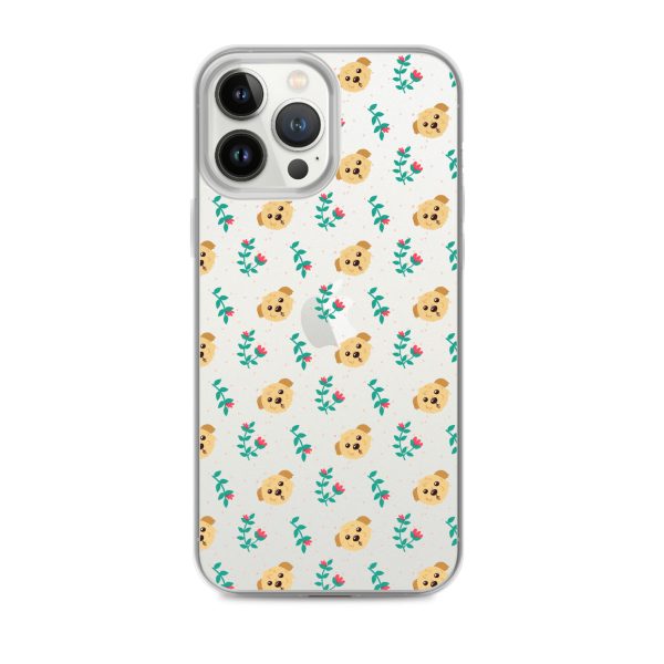 clear-case-for-iphone-iphone-13-pro-max-case-on-phone-6a1d6bd25b035.jpg Dogs and Flowers iPhone Clear Case