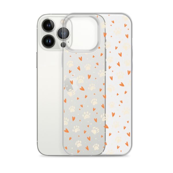 Paws Prints Hearts iPhone Clear Case