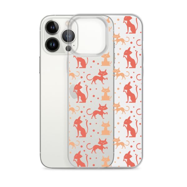 Cat Silhouettes Seamless iPhone Clear Case