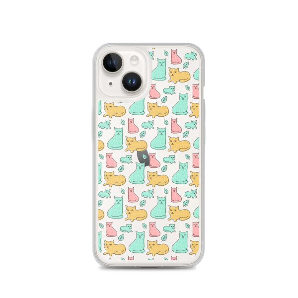 clear-case-for-iphone-iphone-14-case-on-phone-6a1d6df614081.jpg Cat Cute Colorful iPhone Clear Case