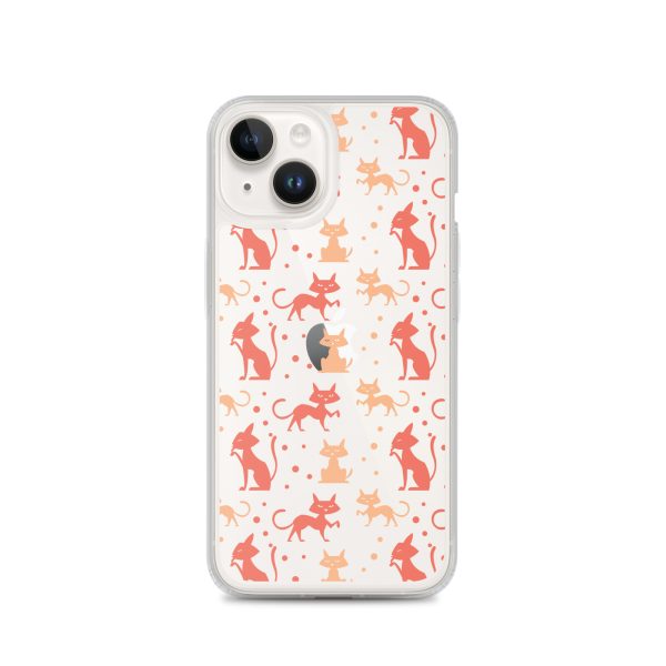 Cat Silhouettes Seamless iPhone Clear Case