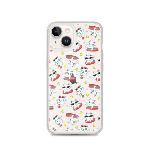 clear-case-for-iphone-iphone-14-case-on-phone-6a1d6f6a9f192.jpg Cat Surfing iPhone Clear Case