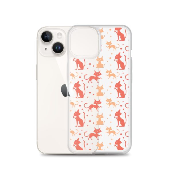 Cat Silhouettes Seamless iPhone Clear Case