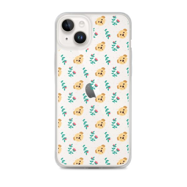 clear-case-for-iphone-iphone-14-plus-case-on-phone-6a1d6bd25b346.jpg Dogs and Flowers iPhone Clear Case