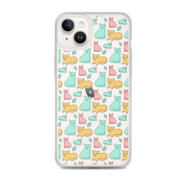 clear-case-for-iphone-iphone-14-plus-case-on-phone-6a1d6df613c64.jpg Cat Cute Colorful iPhone Clear Case