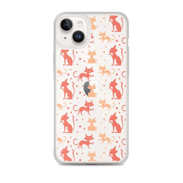 Cat Silhouettes Seamless iPhone Clear Case