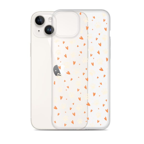 Paws Prints Hearts iPhone Clear Case