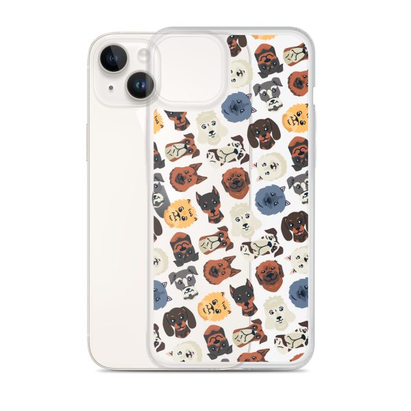 Dog Heads Seamless iPhone Clear Case
