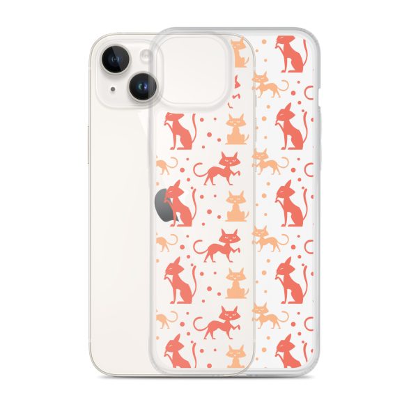 Cat Silhouettes Seamless iPhone Clear Case