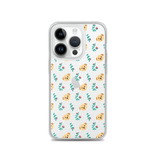 clear-case-for-iphone-iphone-14-pro-case-on-phone-6a1d6bd25b515.jpg Dogs and Flowers iPhone Clear Case