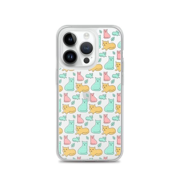 clear-case-for-iphone-iphone-14-pro-case-on-phone-6a1d6df613ef0.jpg Cat Cute Colorful iPhone Clear Case