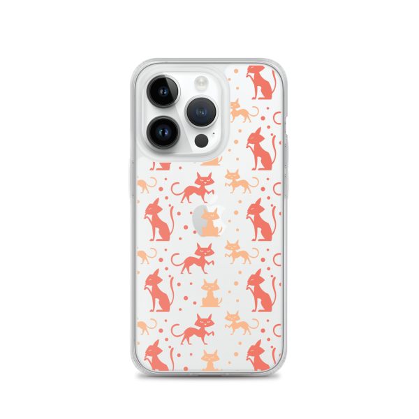 Cat Silhouettes Seamless iPhone Clear Case