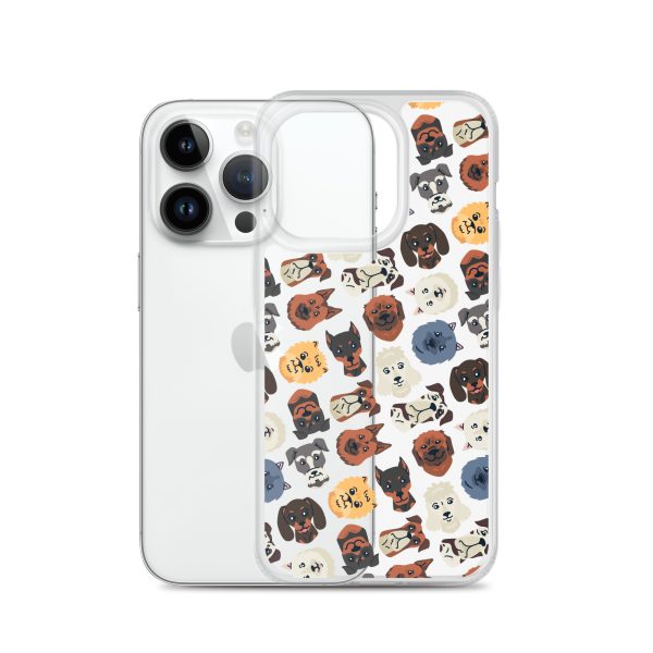 Dog Heads Seamless iPhone Clear Case