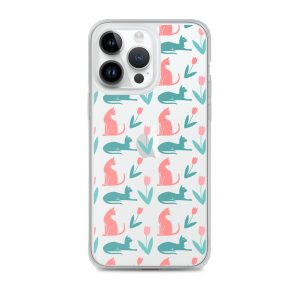 Cat Silhouettes iPhone Clear Case