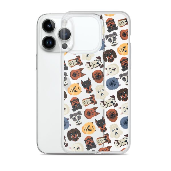 Dog Heads Seamless iPhone Clear Case