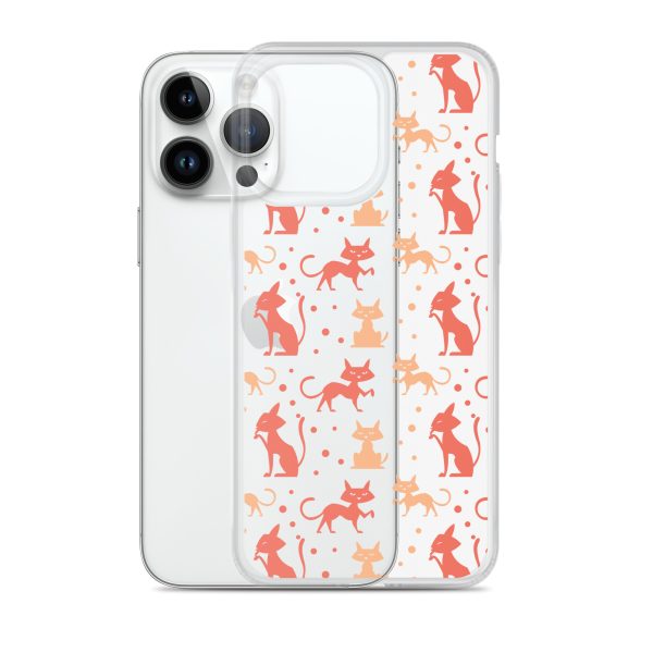 Cat Silhouettes Seamless iPhone Clear Case