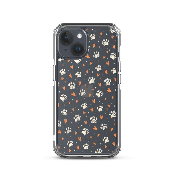 Paws Prints Hearts iPhone Clear Case