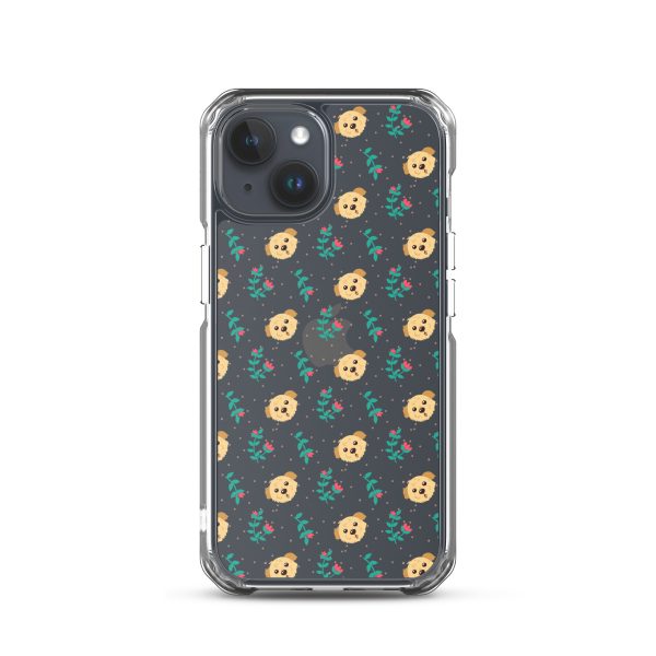 clear-case-for-iphone-iphone-15-case-on-phone-6a1d6bd25b93c.jpg Dogs and Flowers iPhone Clear Case