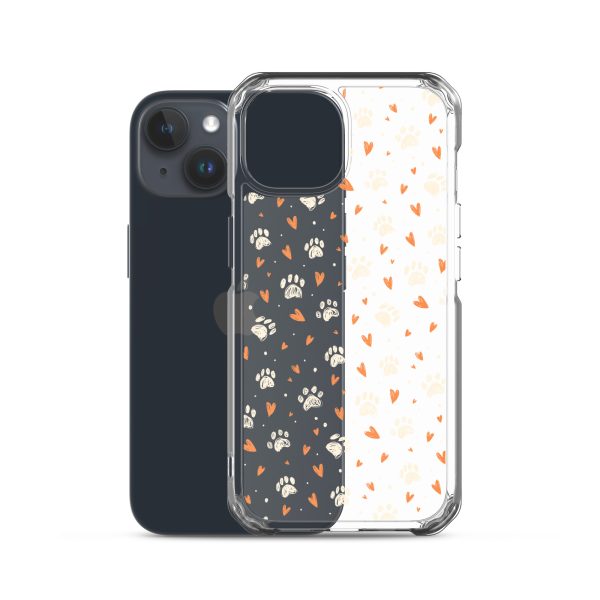 Paws Prints Hearts iPhone Clear Case