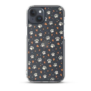 Paws Prints Hearts iPhone Clear Case
