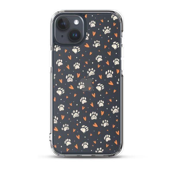 Paws Prints Hearts iPhone Clear Case