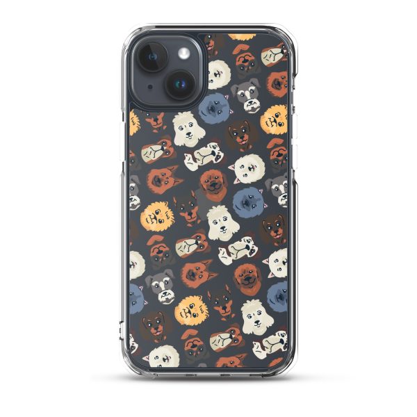 Dog Heads Seamless iPhone Clear Case