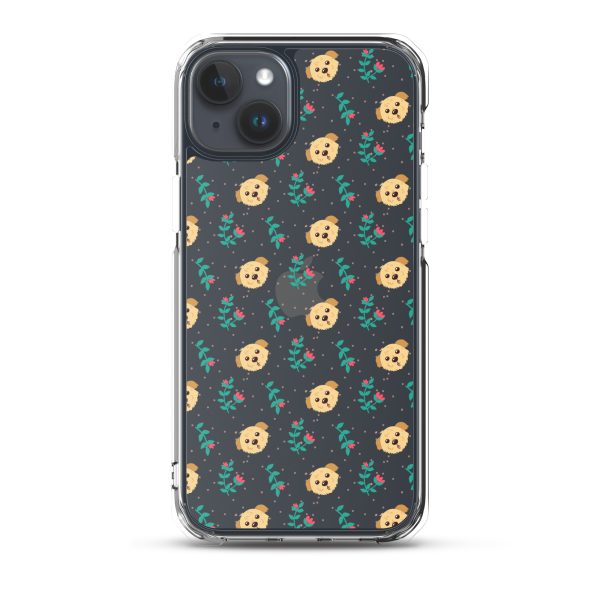 clear-case-for-iphone-iphone-15-plus-case-on-phone-6a1d6bd2593f3.jpg Dogs and Flowers iPhone Clear Case